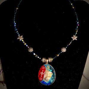 Surf's Up! Mosaic Resin Beaded Necklace
